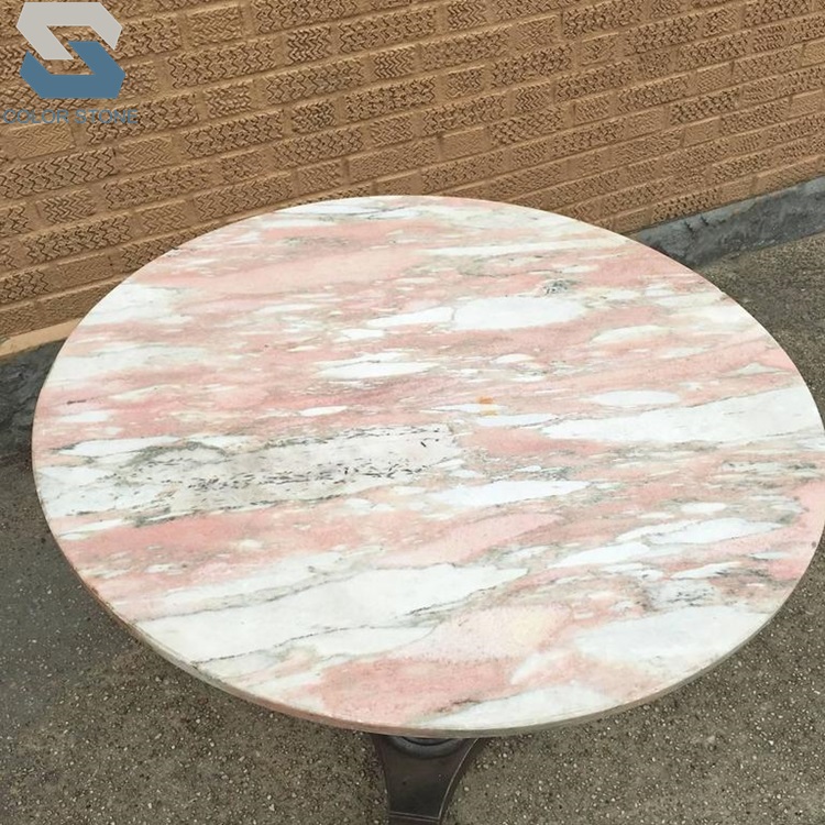 Pink marble table tops