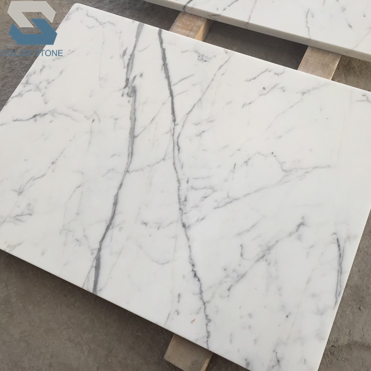 Square Statuario marble table tops