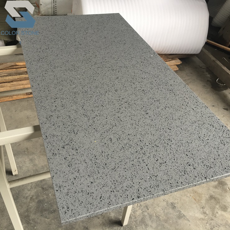 Crystal Grey Quartz Prefab Countertop